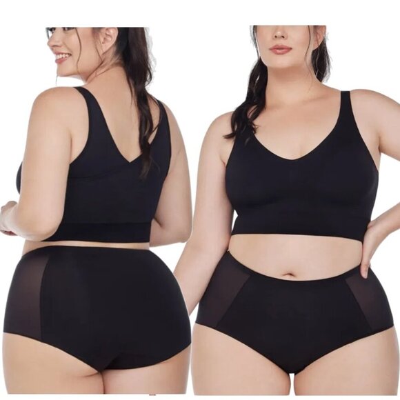 L-3XL Plus Size Womens Seamless Comfortable Smooth Underwear Tummy Soft Briefs - Picture 1 of 5